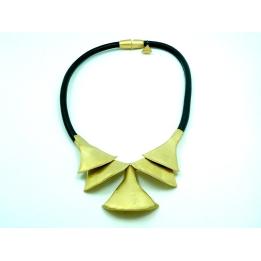 collier  cuir/laiton
