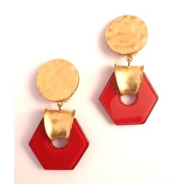 Boucle d'oreille octogone