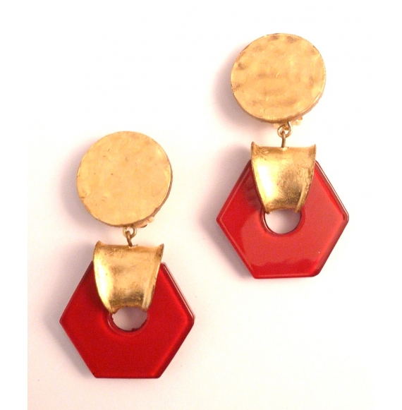 Boucle d'oreille octogone