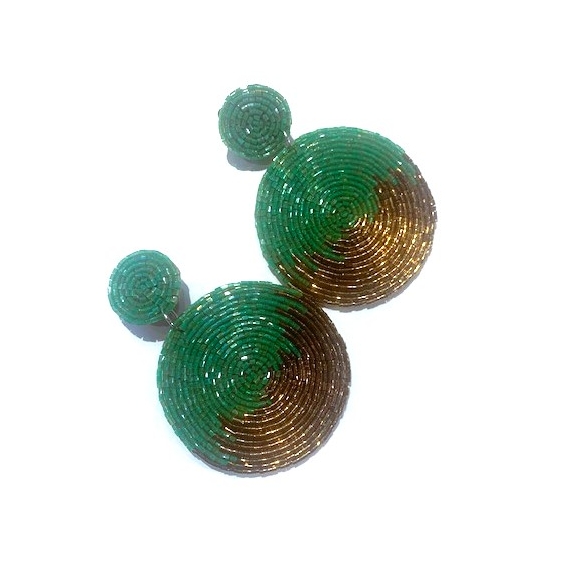 BOUCLE D'OREILLE CLEOPATRE VERT D'EAU