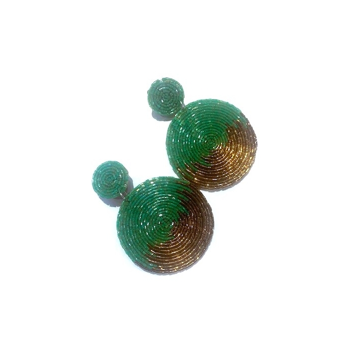 BOUCLE D'OREILLE CLEOPATRE VERT D'EAU