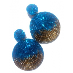 BOUCLE D'OREILLE CLEOPATRE BLEU ROI
