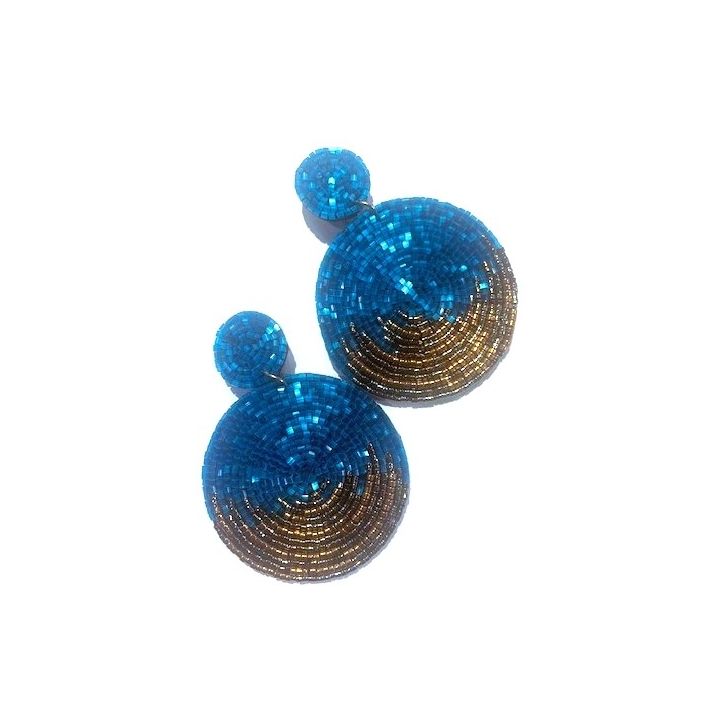 BOUCLE D'OREILLE CLEOPATRE BLEU ROI