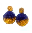 BOUCLE D'OREILLE CLEOPATRE BLEU ROI/OR